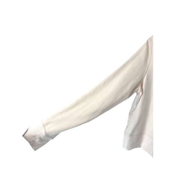Athleta Pearl White Athletic Workout Cropped Funnel Neck Sweatshirt Size Medium - Picture 5 of 9